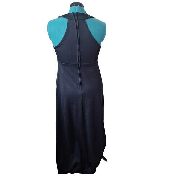 Vintage 70s Black Dayglo Floral Maxi Hostess Dress Sheer Jacket Women Size M/L - Picture 8 of 12